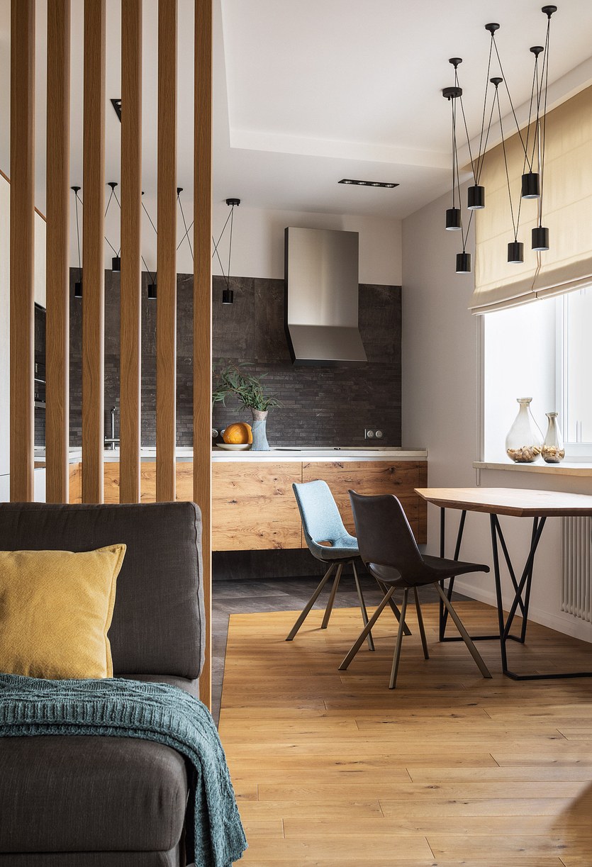 Деревянные рейки в интерьере