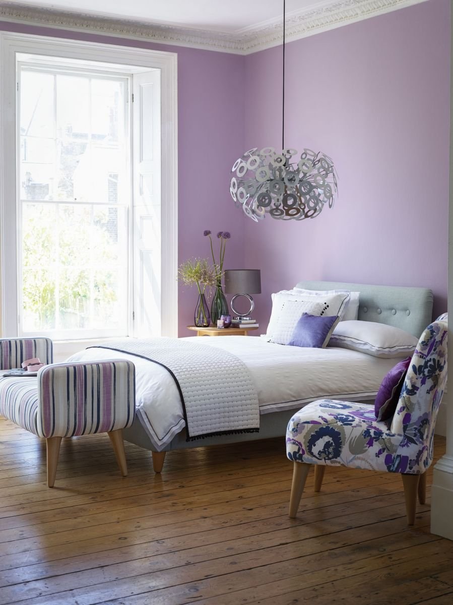 Спальня в лавандовых оттенках