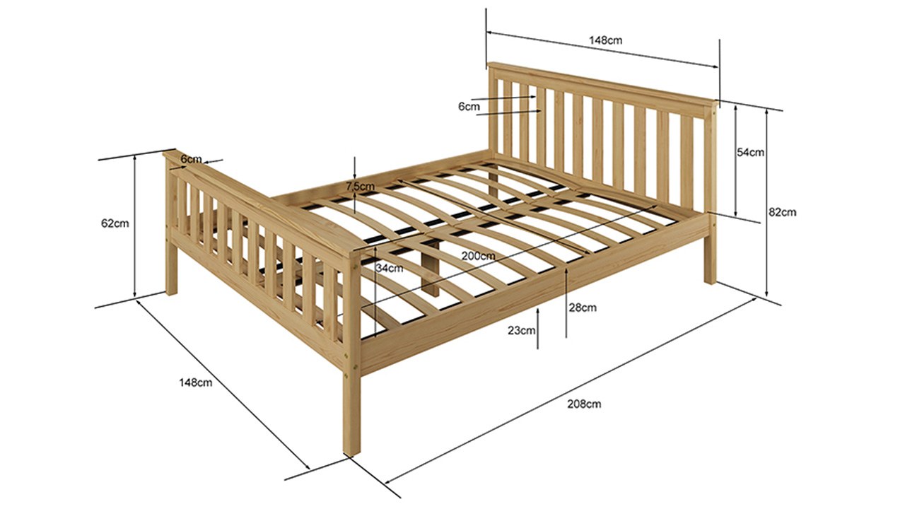 Чертеж деревянной кровати