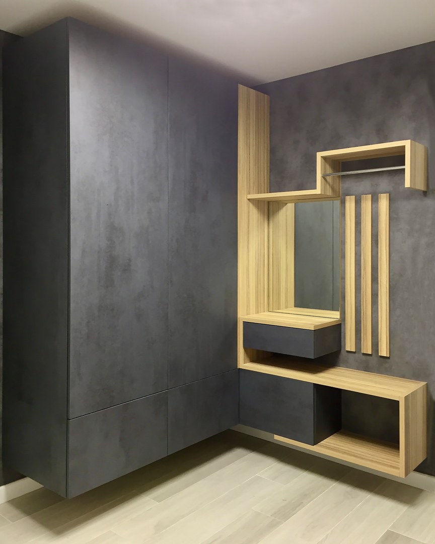 Прихожая лофт бетон