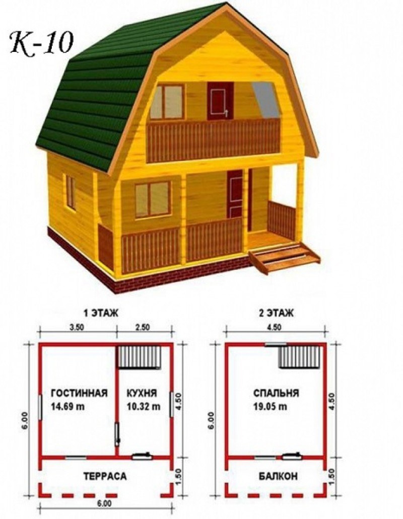 Дачный дом 4х4 с мансардой из бруса 150х150