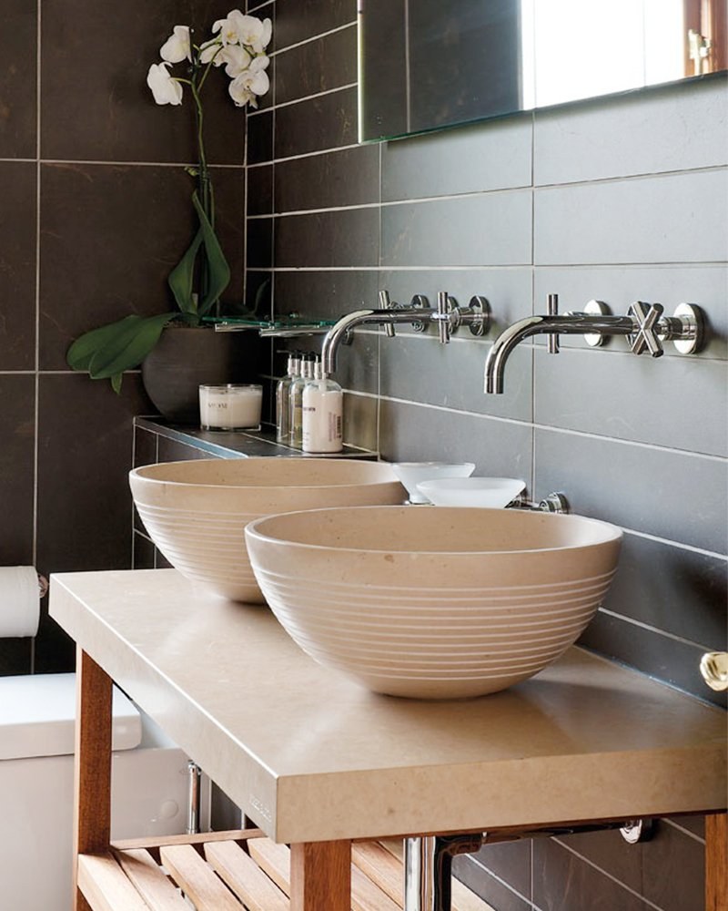 Накладная раковина в ванную в интерьере