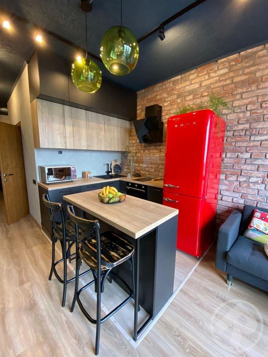 Кухня 10кв м лофт красный кирпич