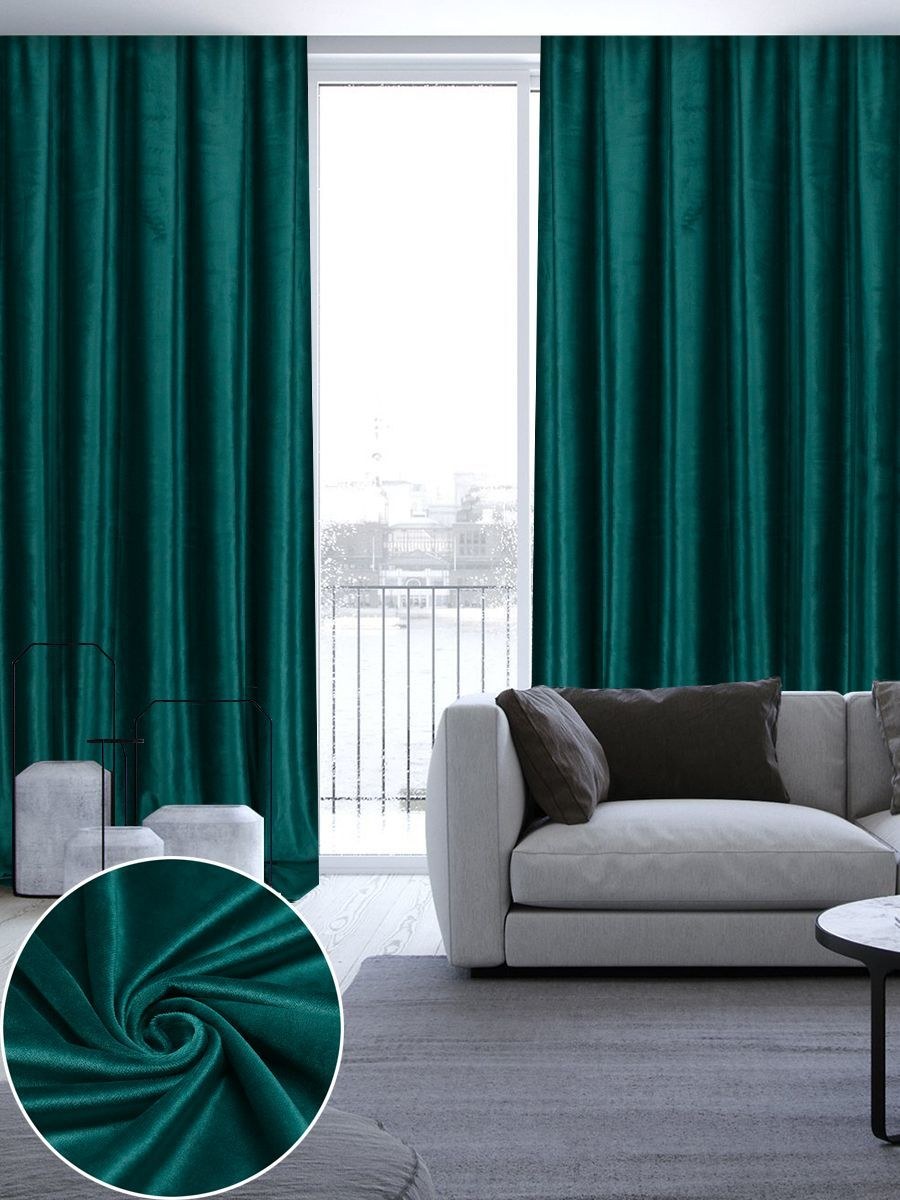 Шторы изумруд