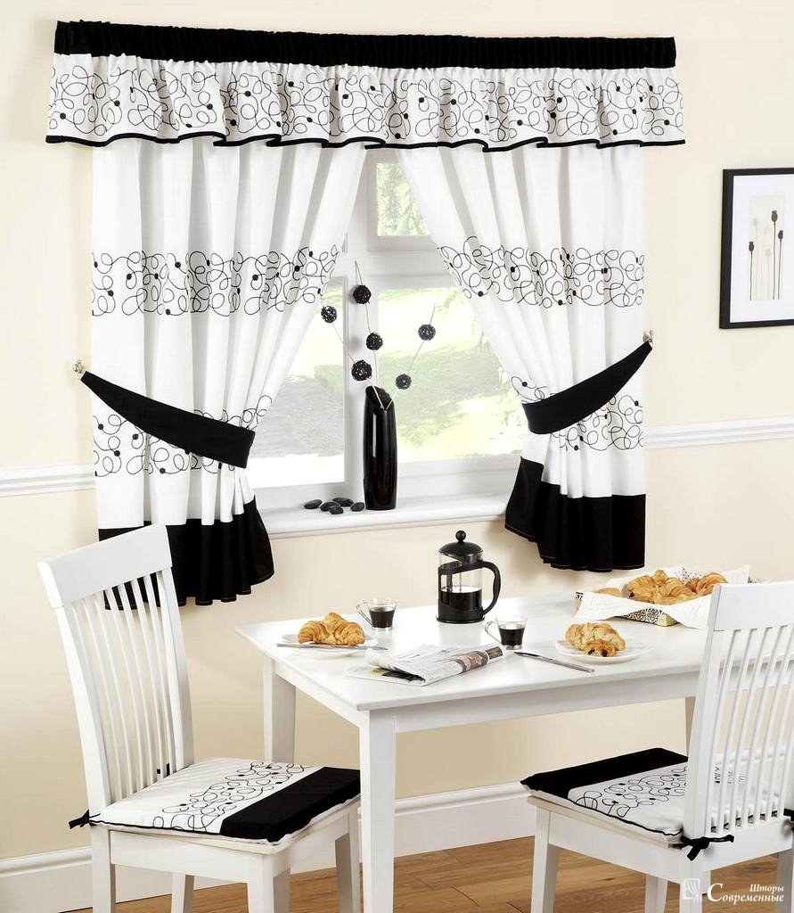 Шторы для черно белой кухни