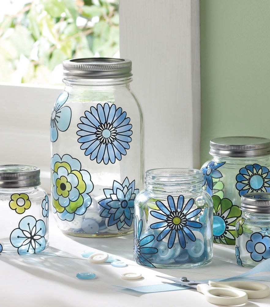 Декорирование стеклянной банки