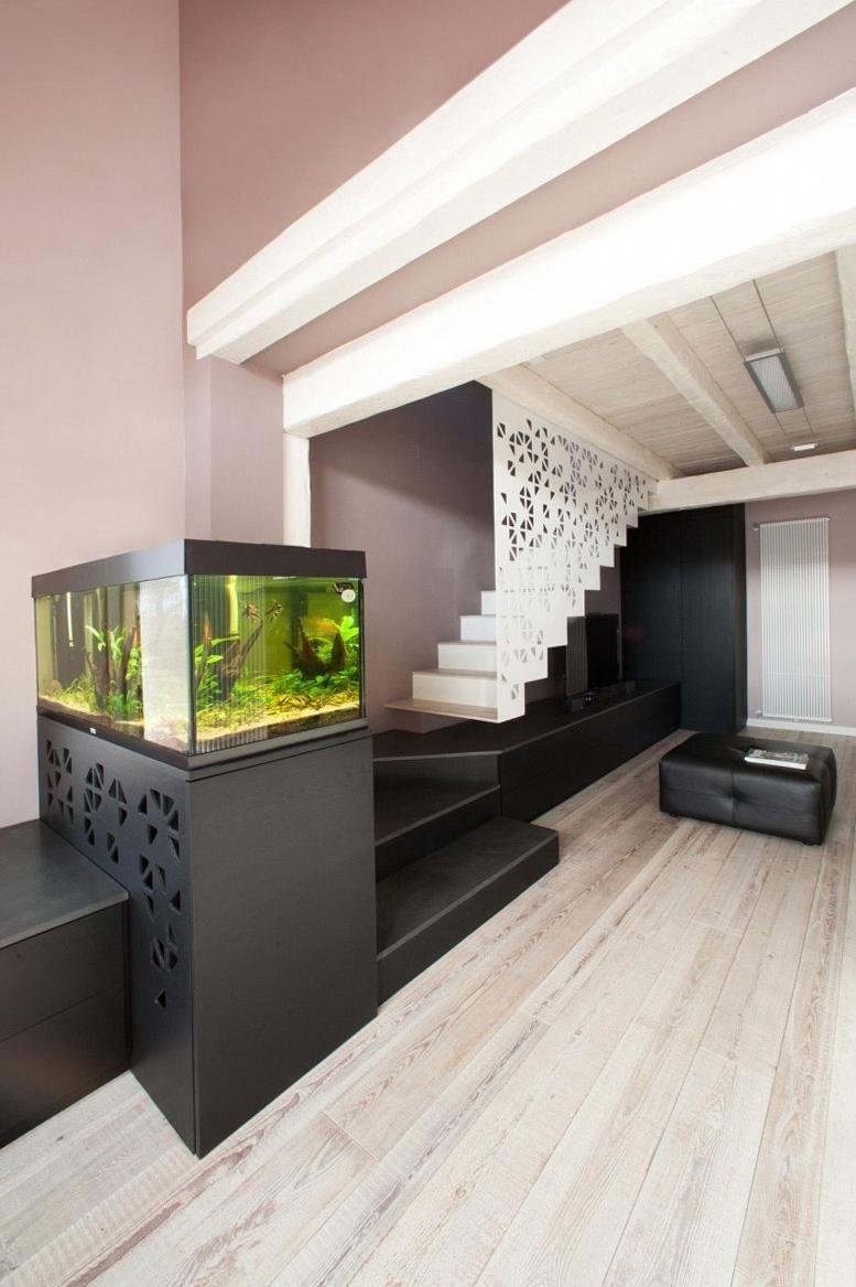Стильный аквариум в интерьере