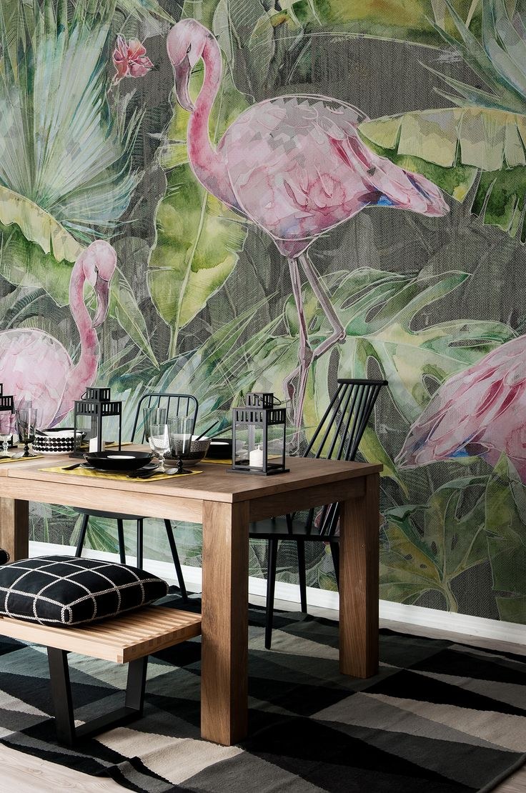 Обои с Фламинго Леруа Мерлен