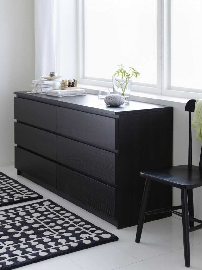 Malm комод икеа черный