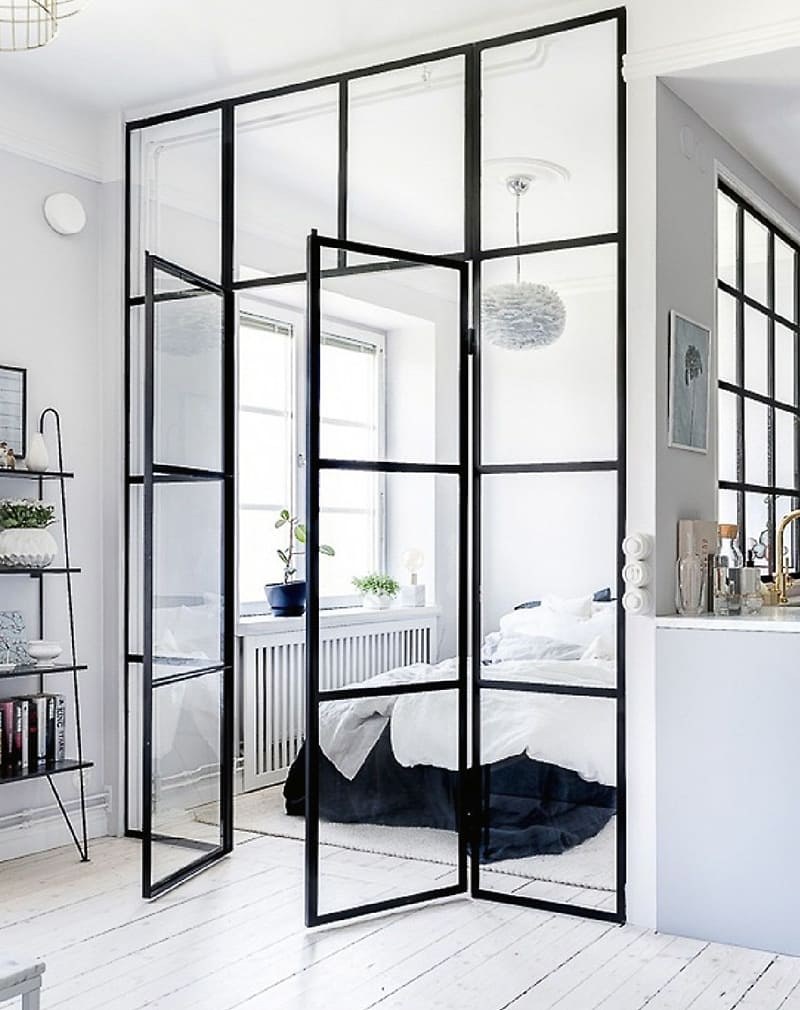 Стеклянная перегородка лофт