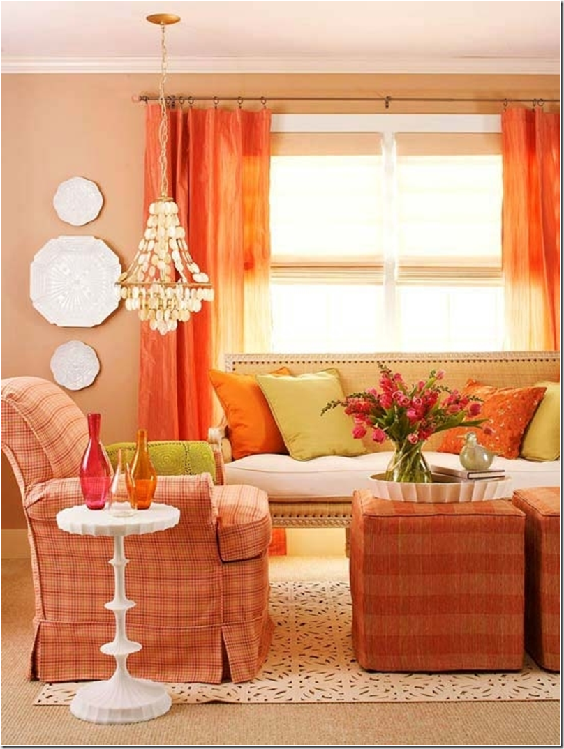 Сочетание оранжевого в интерьере
