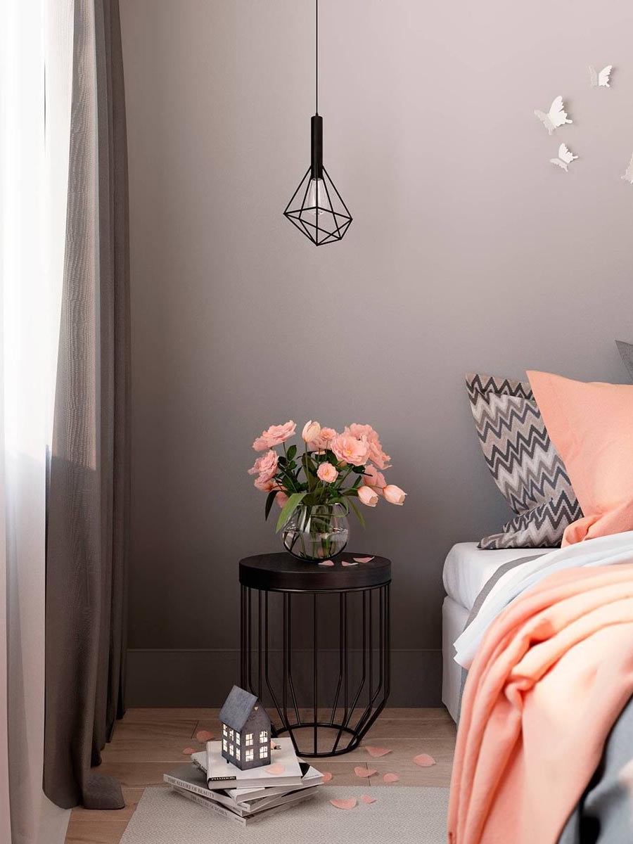 Серый и розовый в интерьере