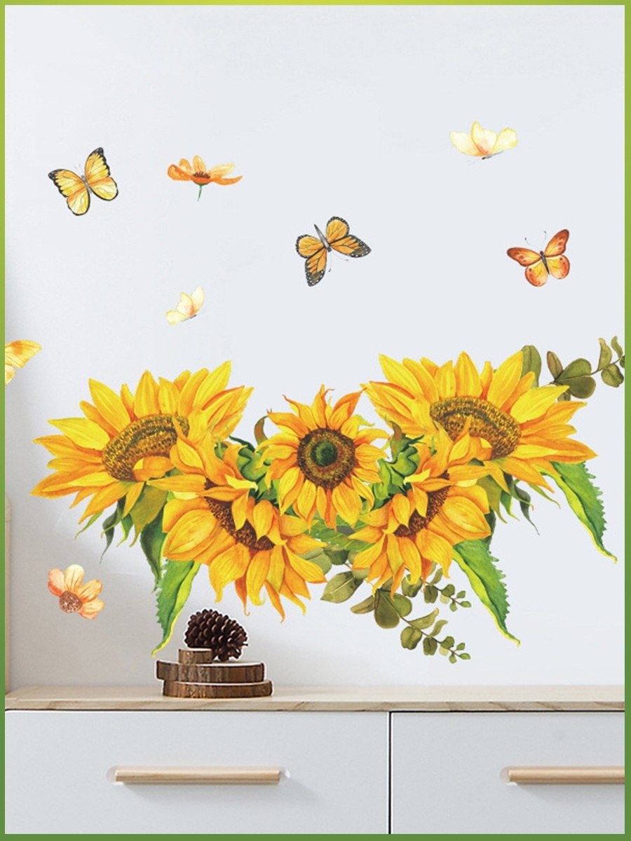 Наклейки интерьерные "Подсолнухи" (60х32х