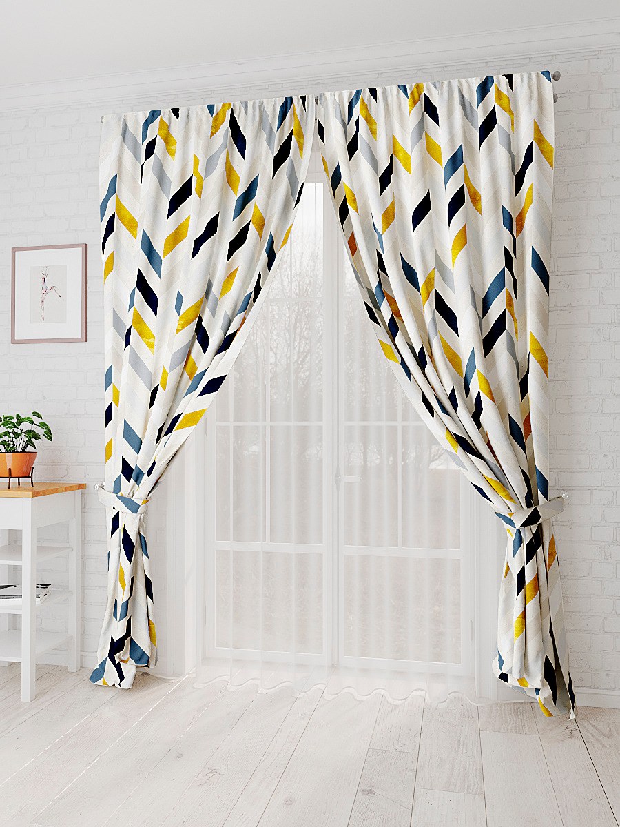 Шторы с ромбами в интерьере