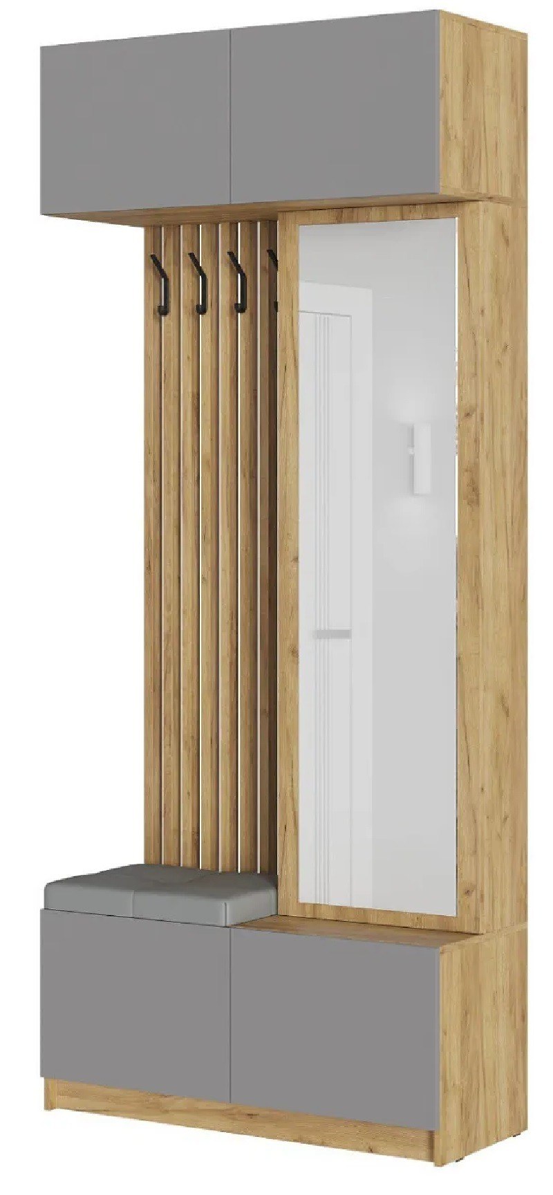 Прихожая Бостон дуб крафт золотой серый