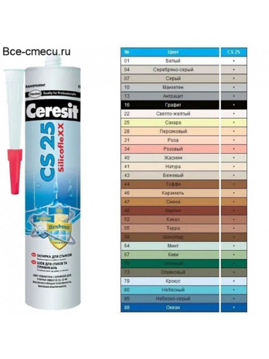 Герметик силиконовый Ceresit CS 25