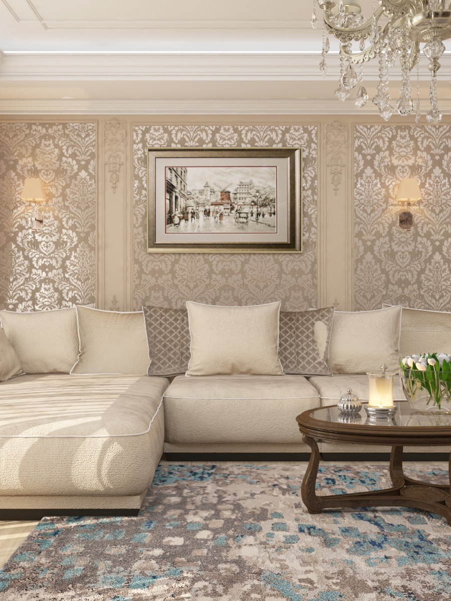 Гостиная в современном классическом стиле