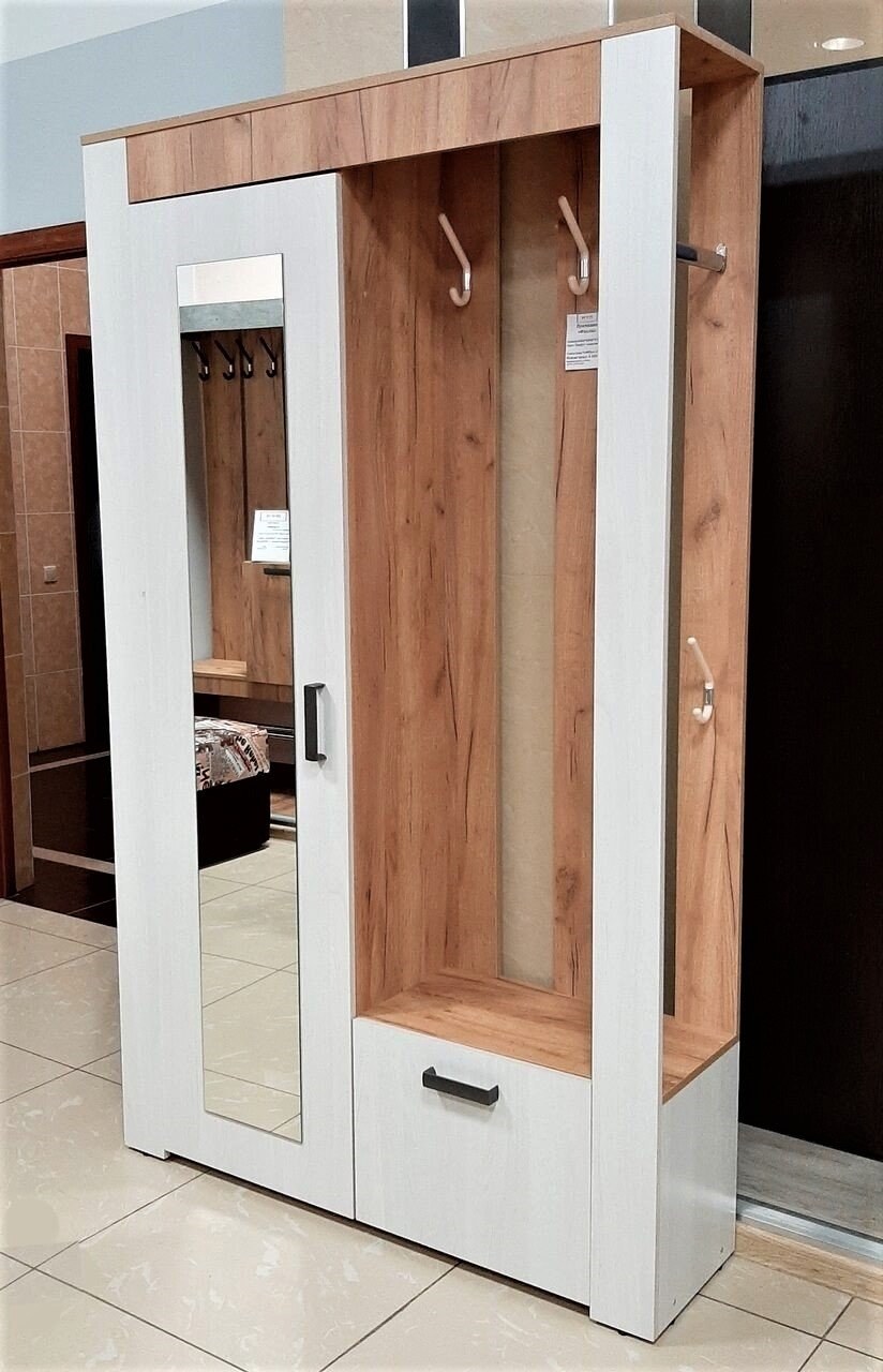 Прихожая "Франк" (1202*2000*330), крафт/ясень белый