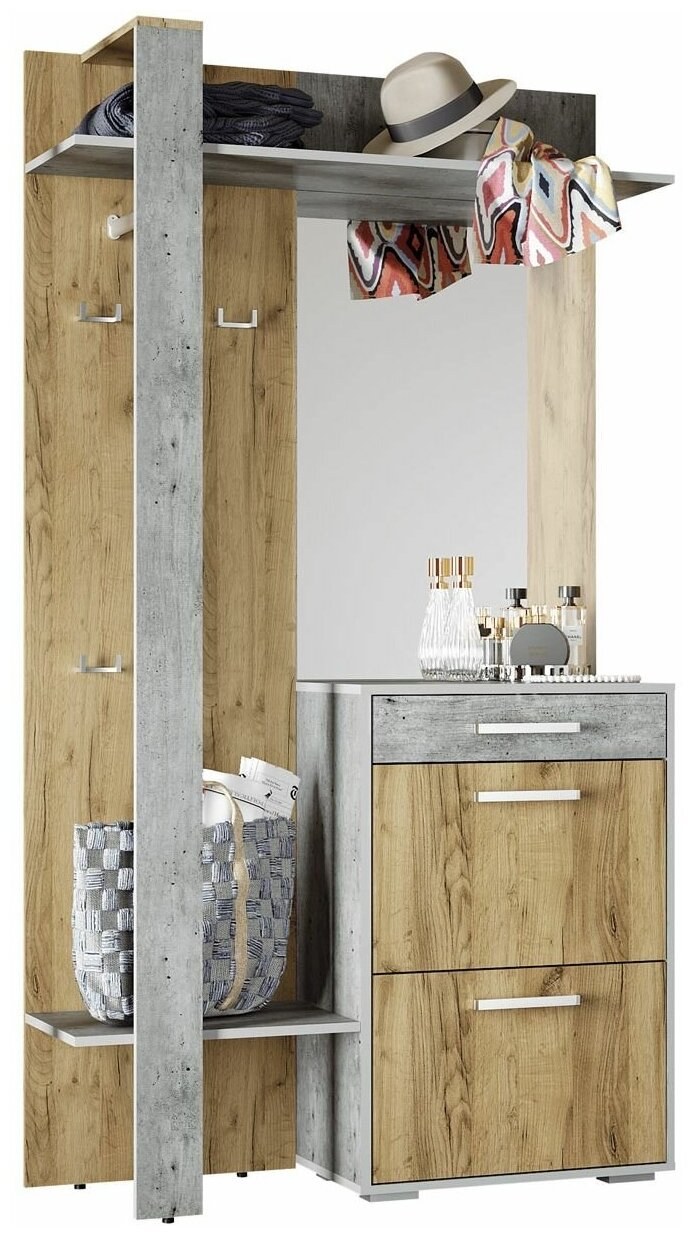 Прихожая мебель крафт Метрополитан грей