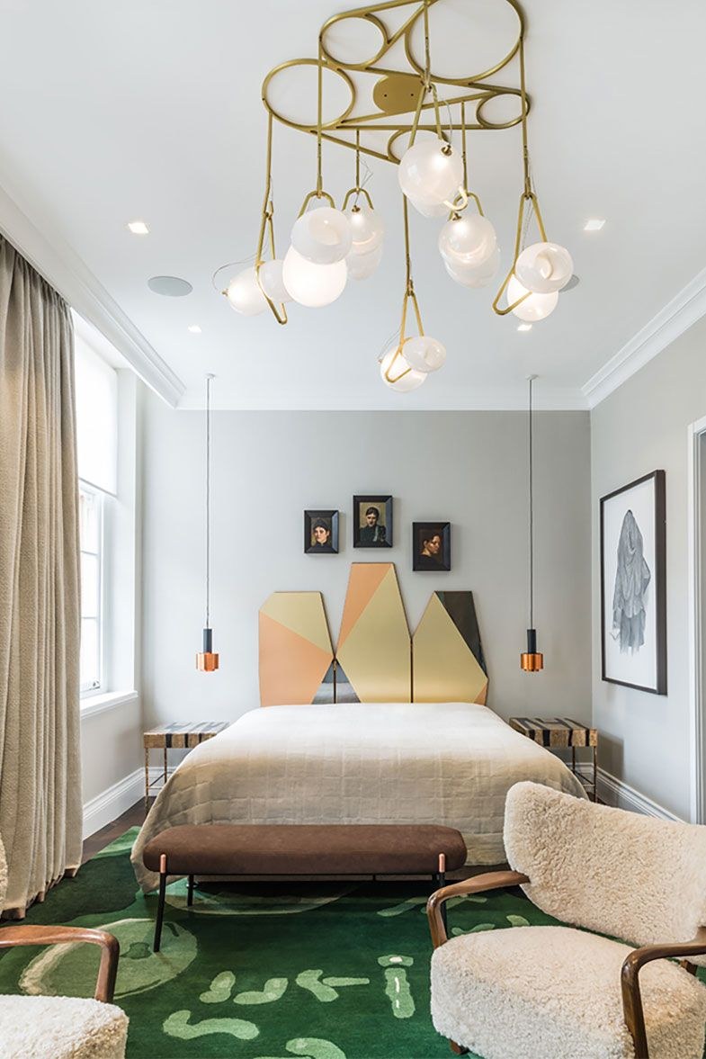 Люстры в интерьере спальни