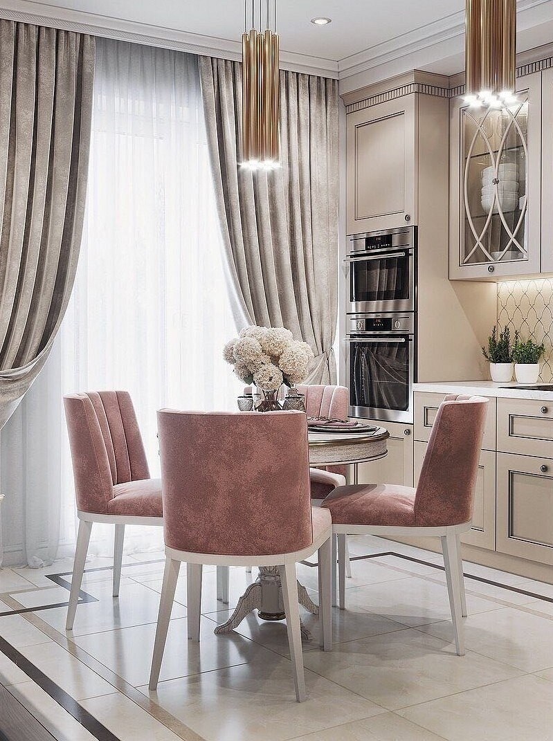 Шторы в кухню-гостиную в современном