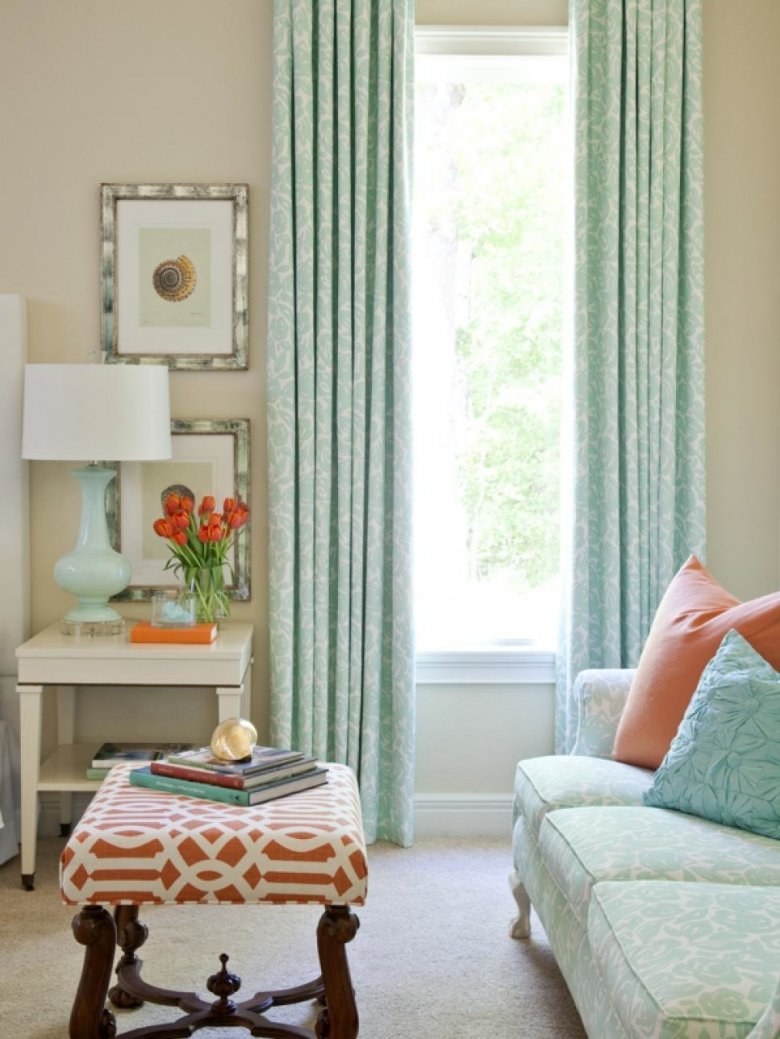 Шторы мятного цвета