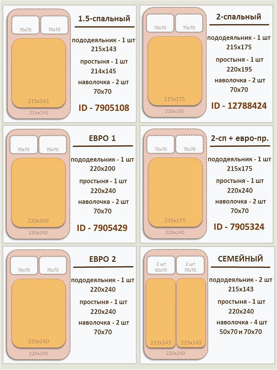 Комплект евро размер постельного