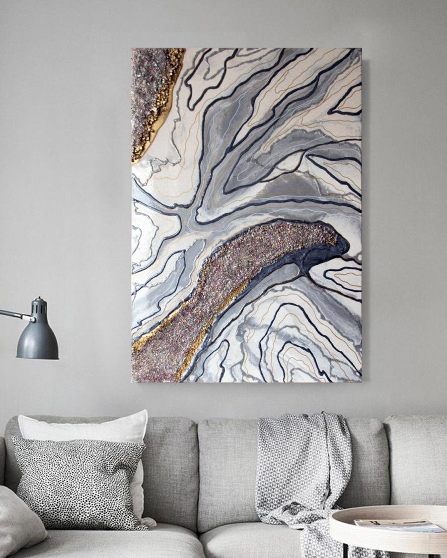 Картина срез камня в интерьере