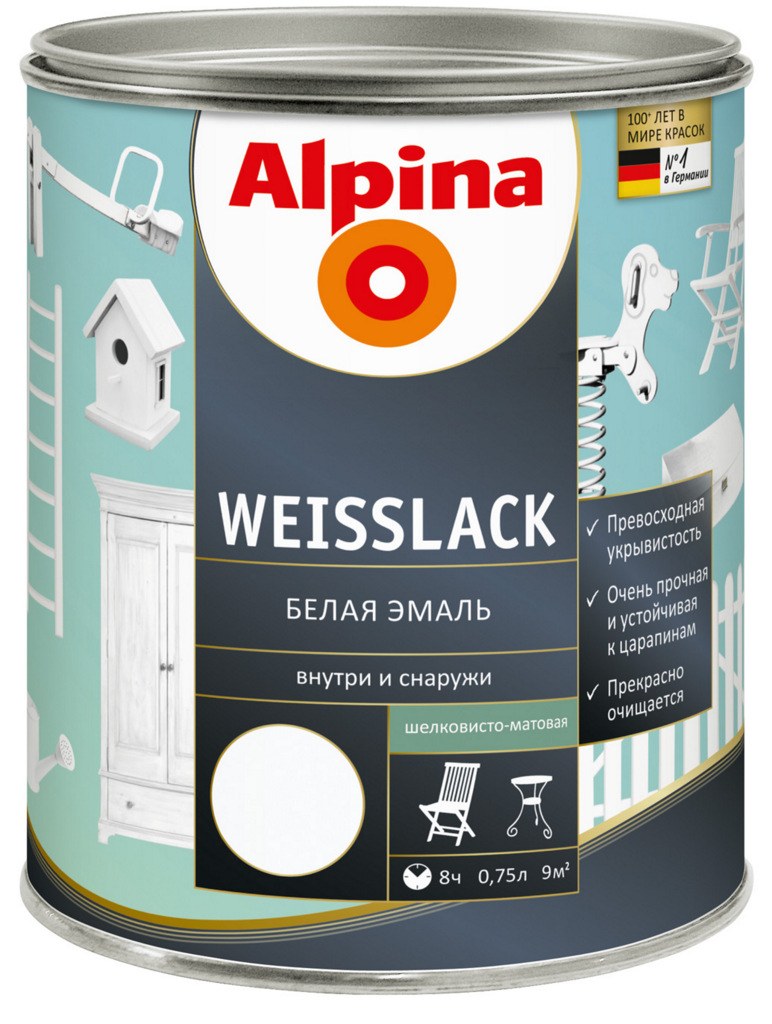 Краска Alpina Aqua Weisslack