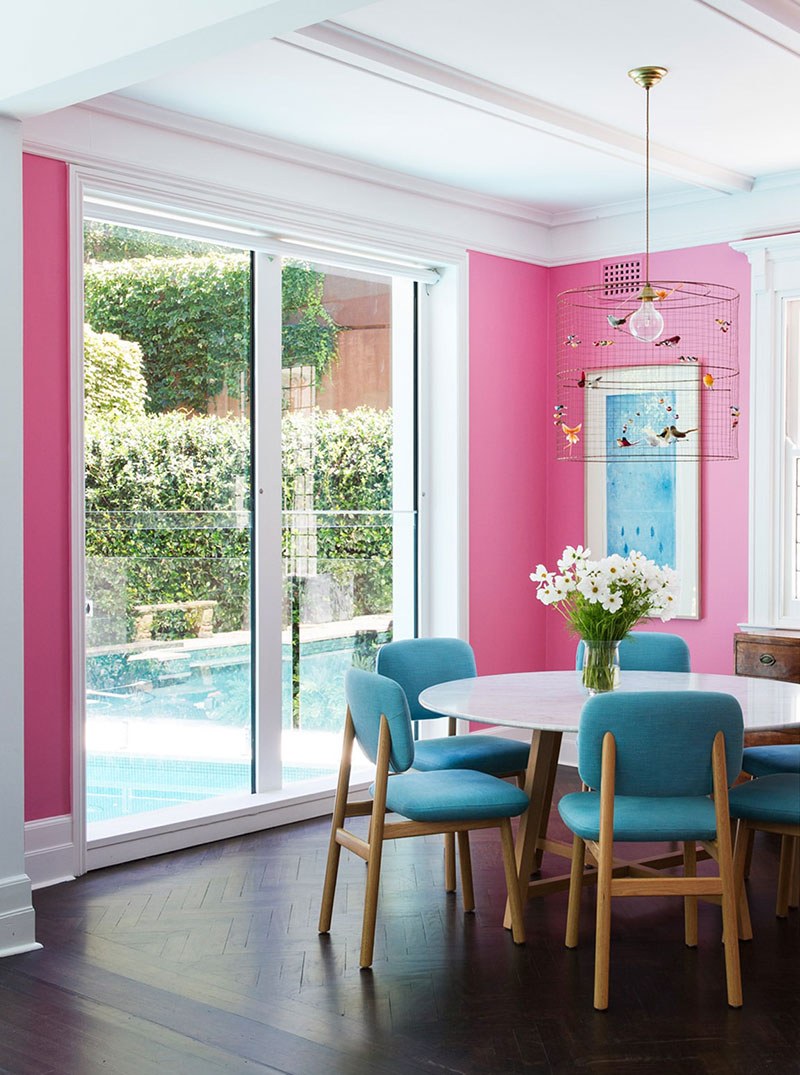 Интерьер в розово голубых тонах