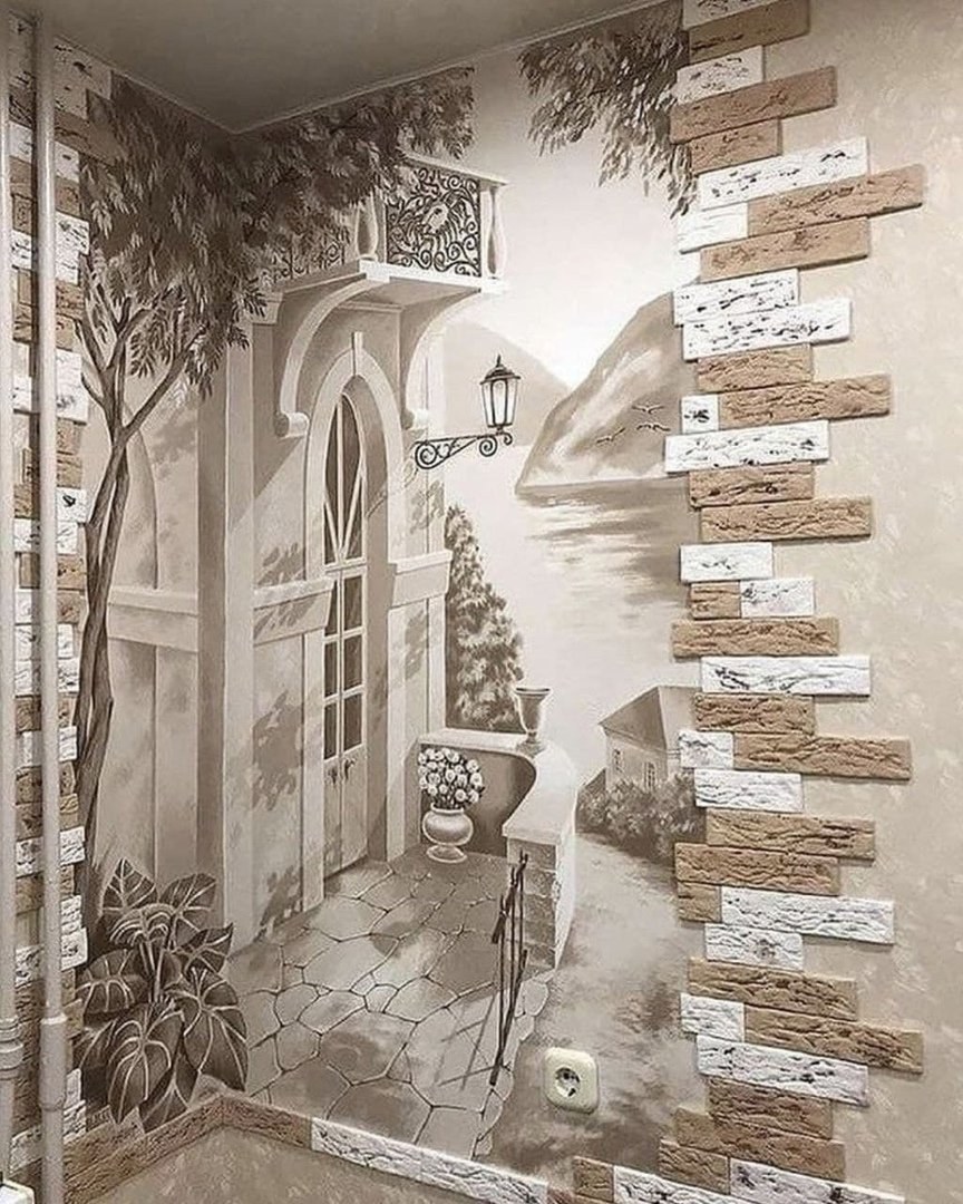 Фрески в интерьере прихожей