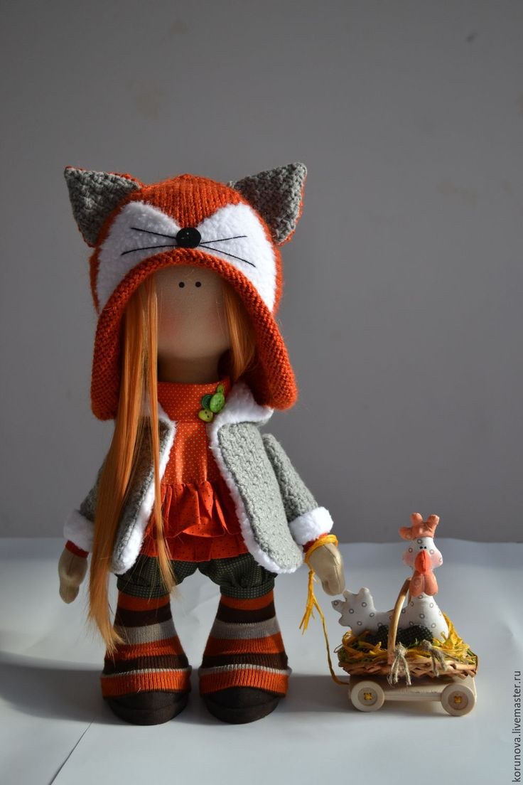 Куколка Лисичка текстильная