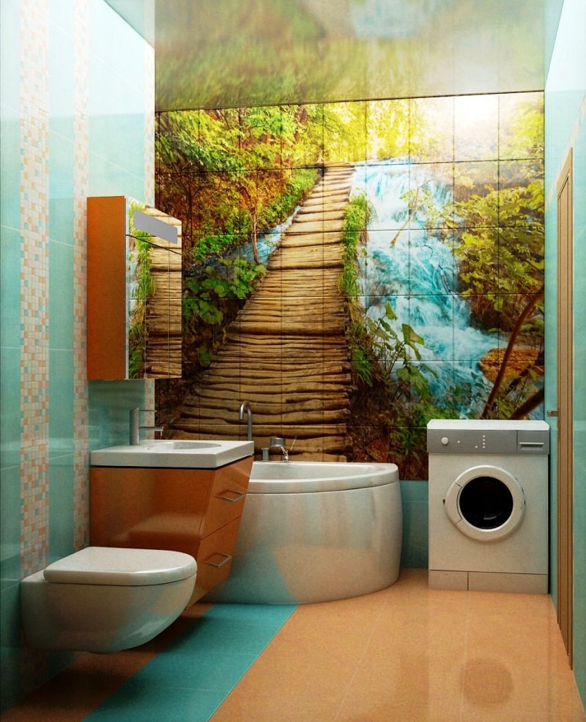 Керамическая фотоплитка для ванной комнаты