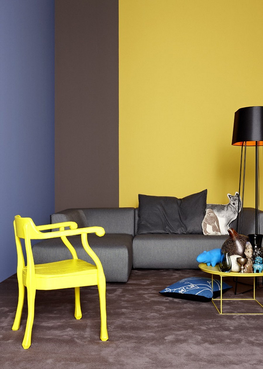Желтые стены в интерьере