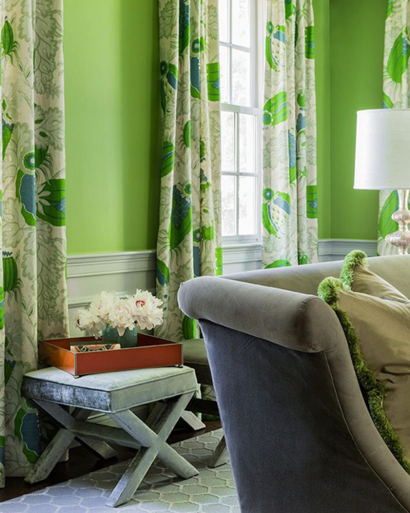 Шторы зеленого цвета