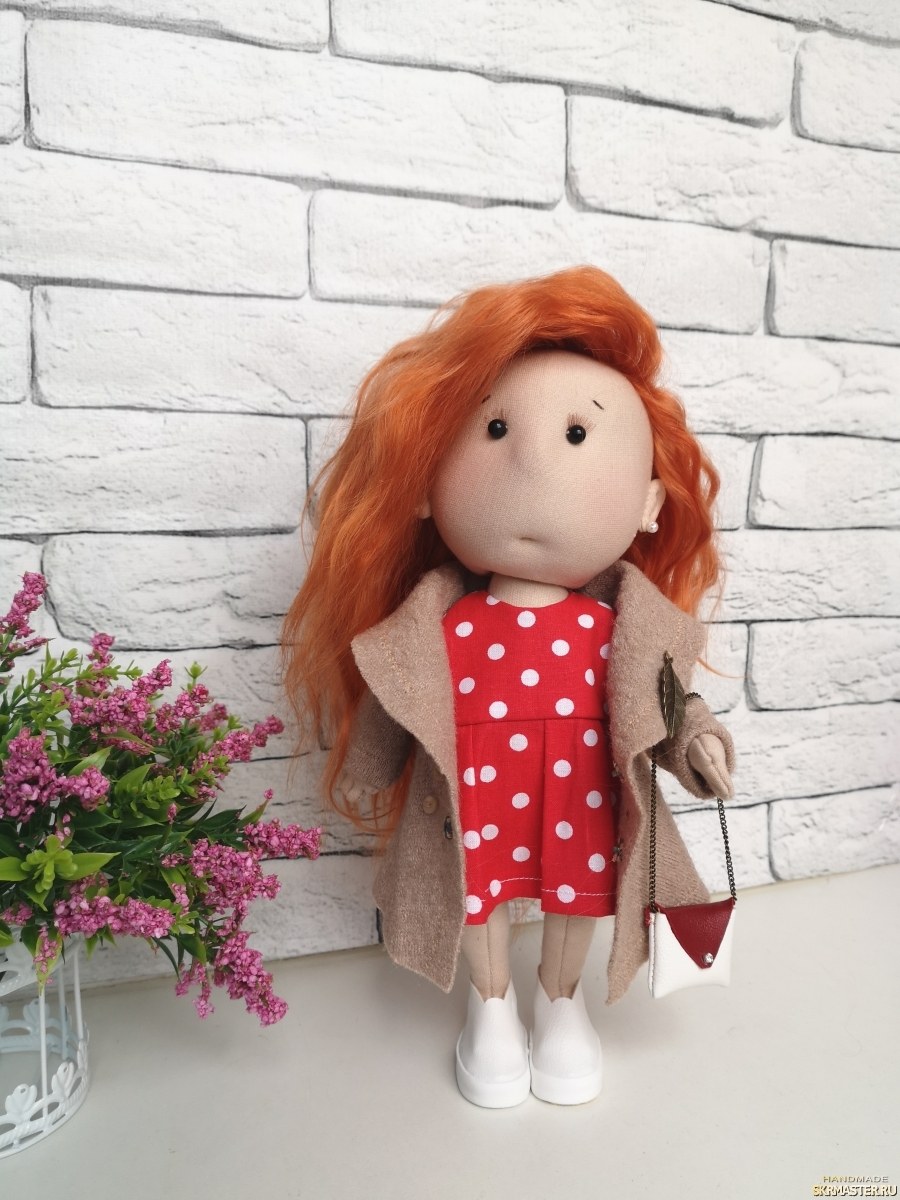 Текстильные интерьерные куклы рыжая