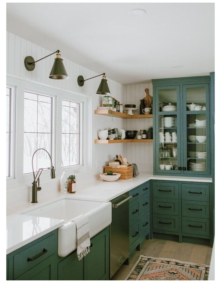 Зелёная кухня икея Будбин