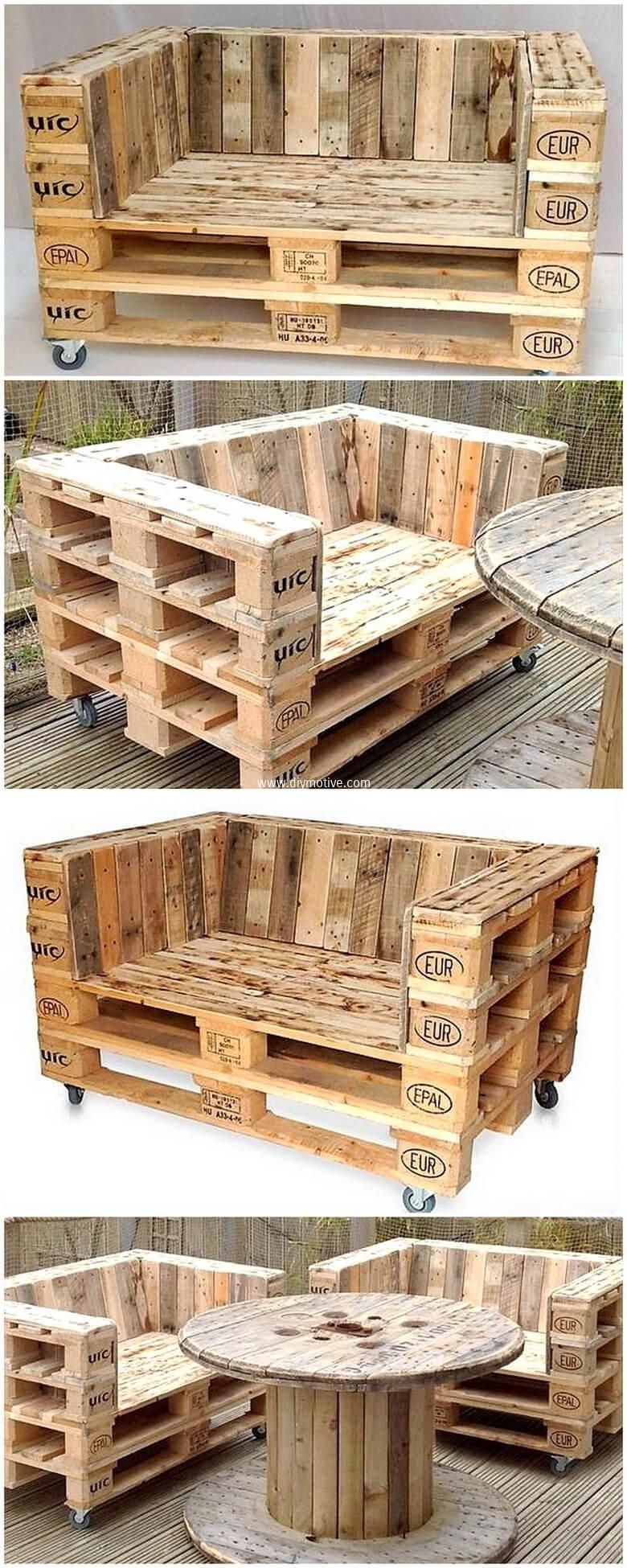 Стол и стулья из поддонов