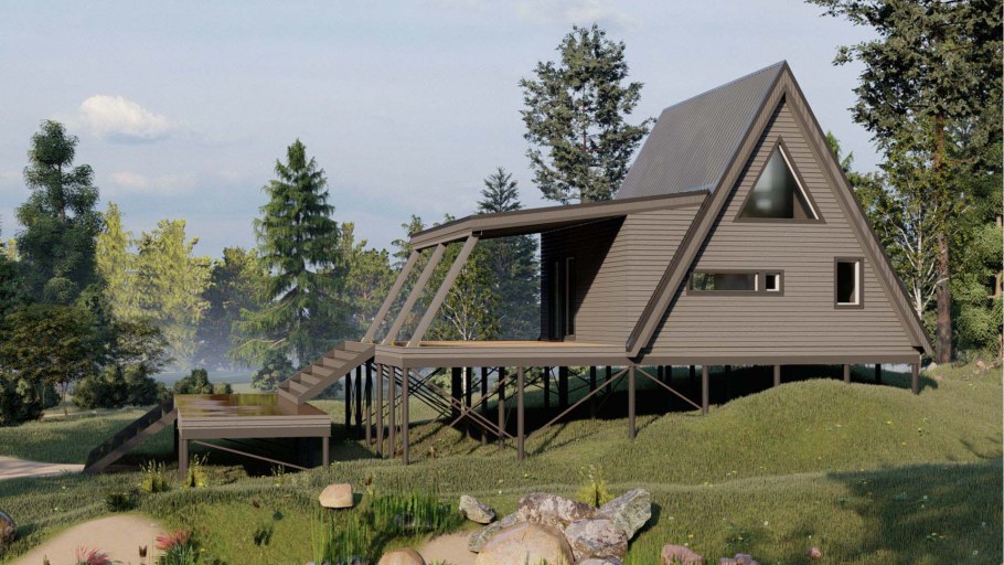 А фрейм с террасой сбоку