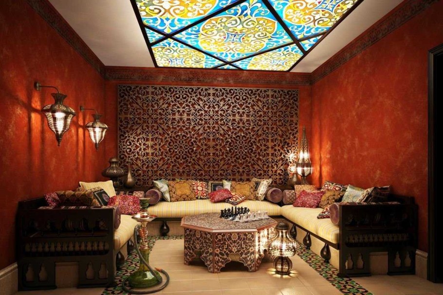 Марокканский стиль интерьера кессонирование