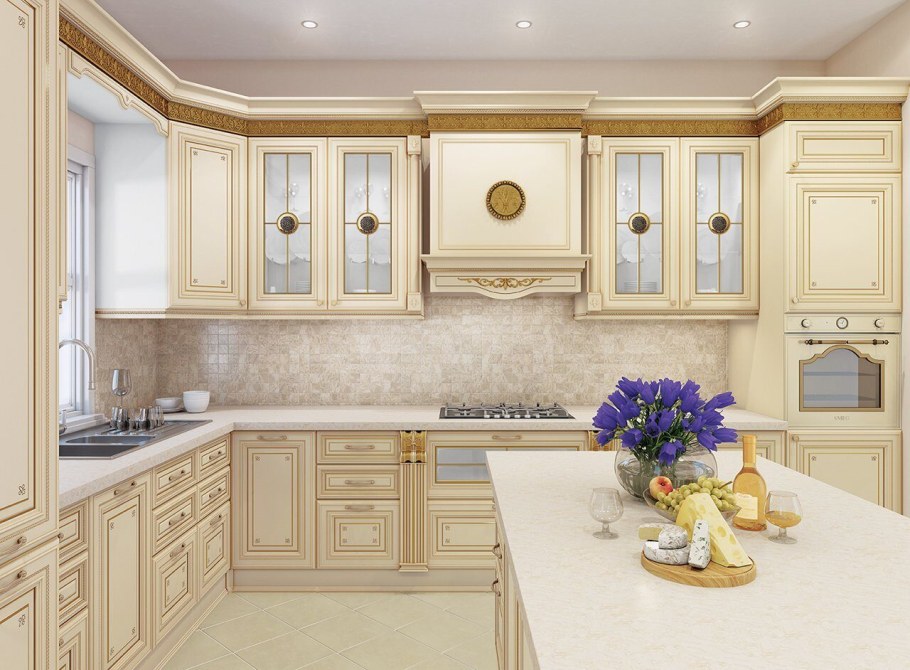 Кухня Лукреция слоновая кость