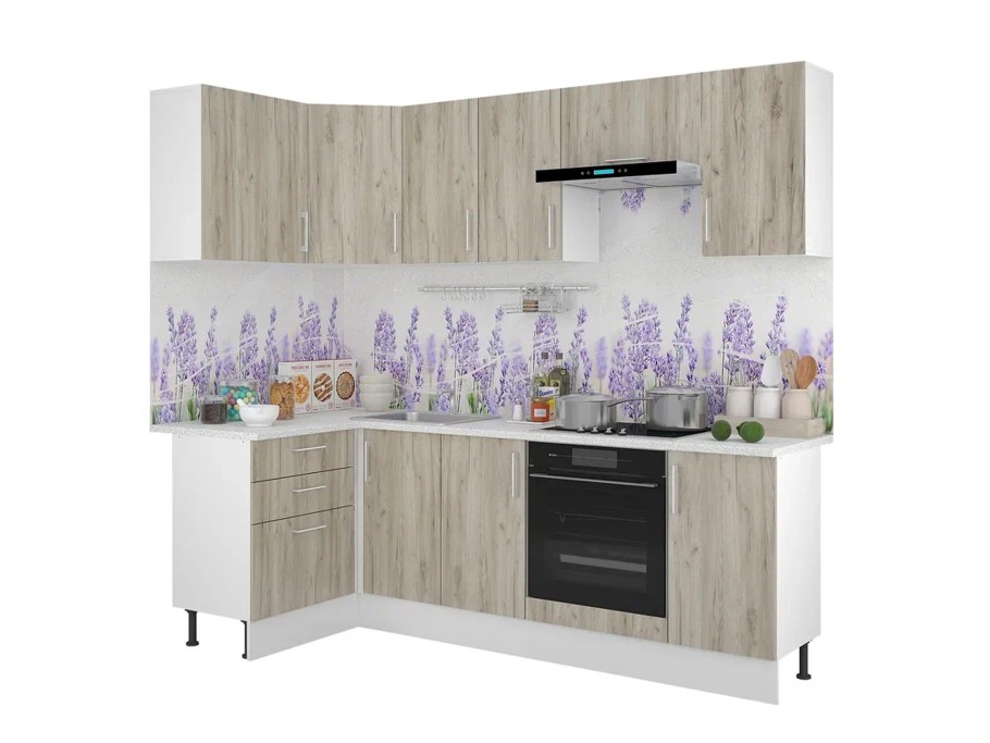 Кухня Люкс Горизонт белый глянец