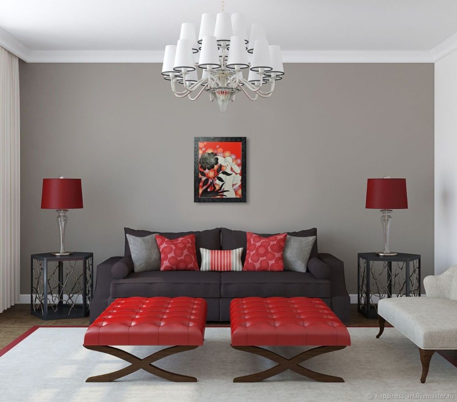 Бордовые стены в интерьере