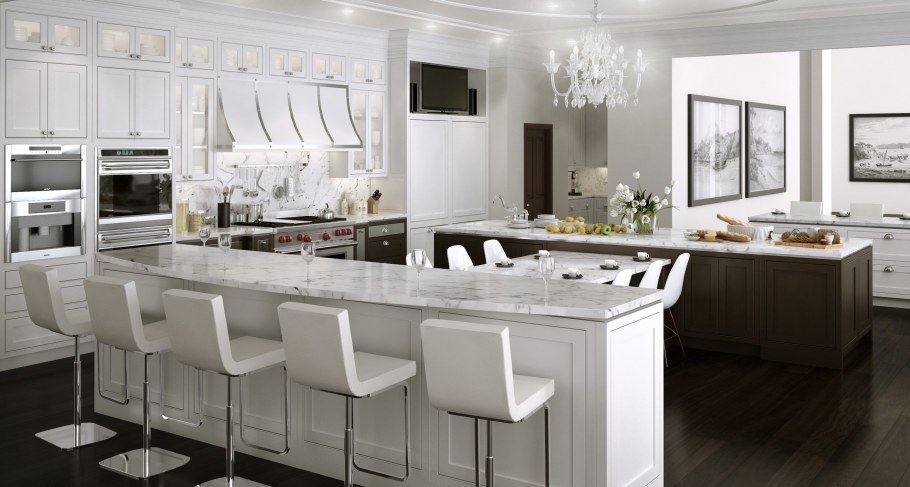 Шикарные кухни в белом цвете