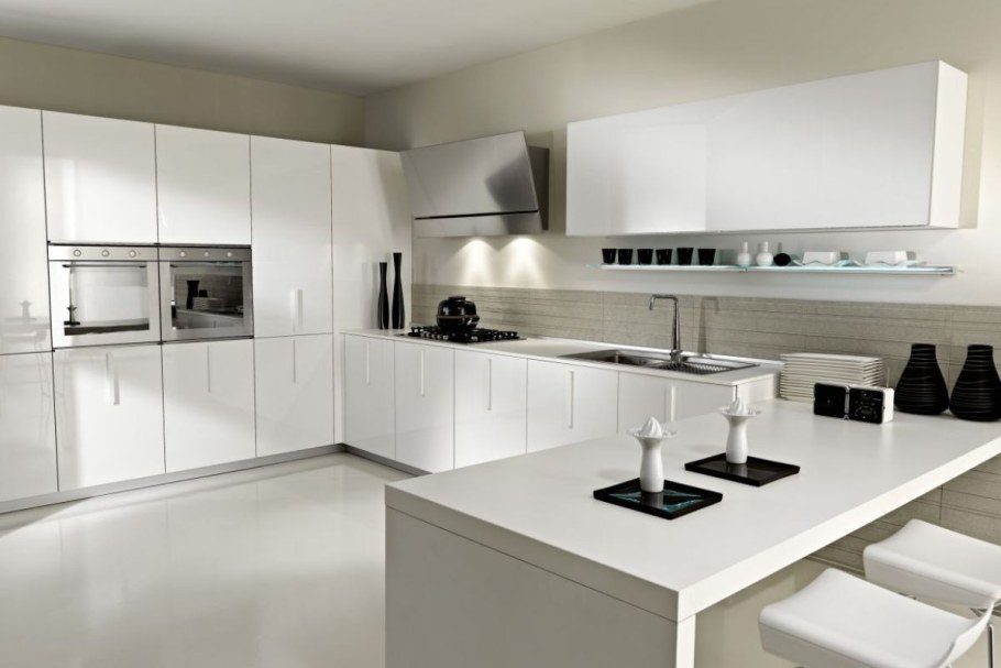 Кухня белый глянец стильные кухни
