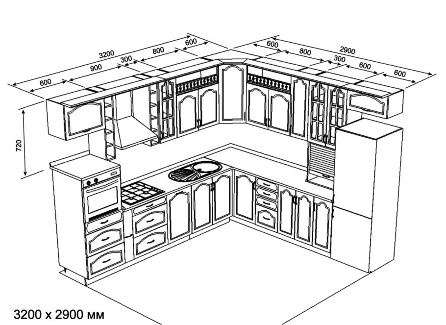 Чертеж кухни