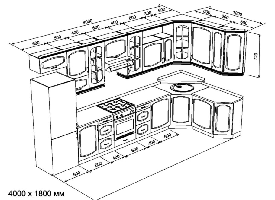 Угловой кухонный проект