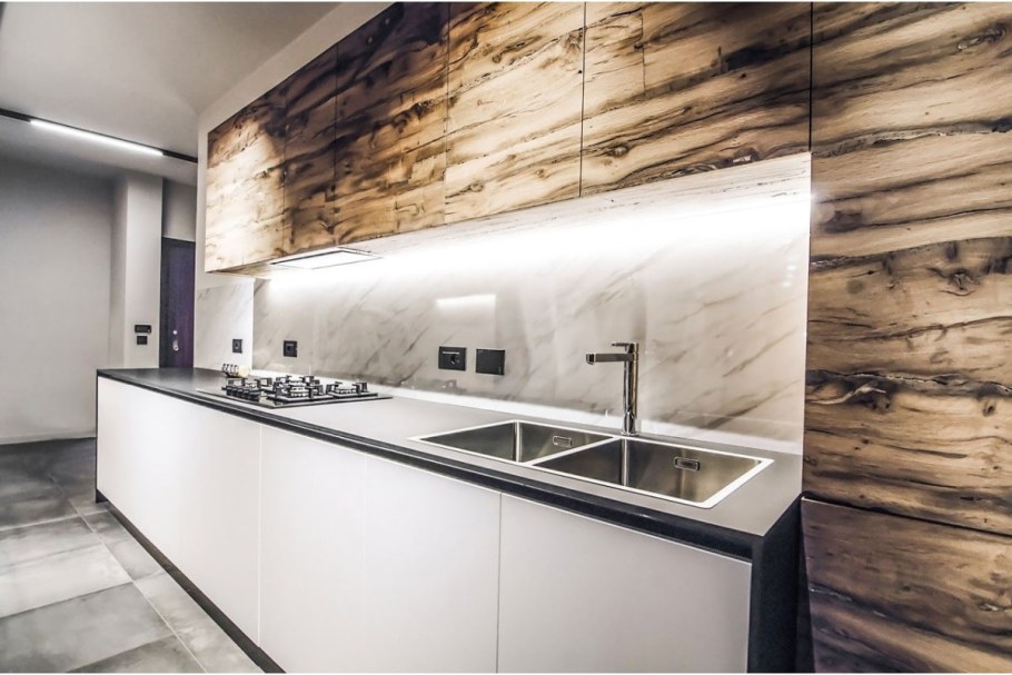 Фартук для кухни под мрамор