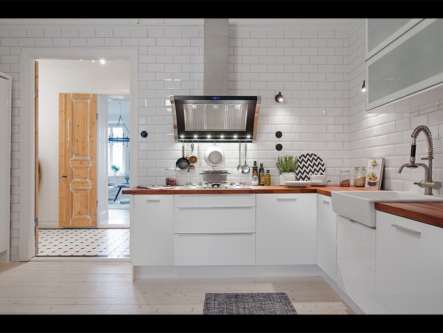 Сканди кухня плитка кабанчик