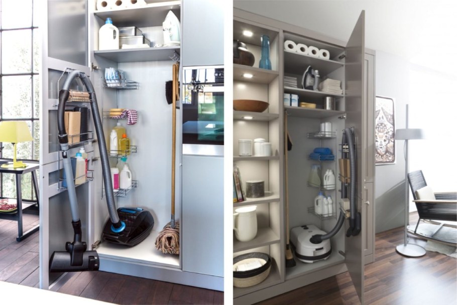 Хранение пылесоса в шкафу
